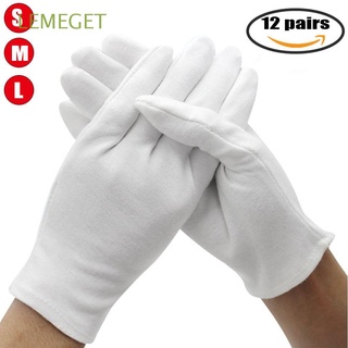 Lemeget 12 Pares De guantes De algodón blanco con protección De apprección De joyas gruesas De Alta calidad (1)