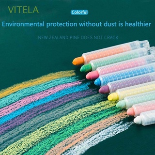 VITELA 20Pcs Dustless Chalk White Graffiti Water-soluble Chalk Drawing 5 Colors For Stationery Education Dust-free Teaching Chalk Sticks