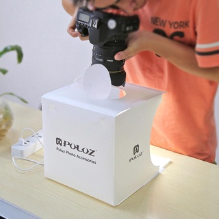 hermosa puluz mini cámara plegable estudio de fotos suave caja led fotografía luz tienda