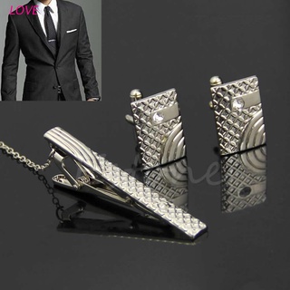 love fashion hombres oro metal corbata corbata cierre clip gemelos conjuntos simple regalo nuevo