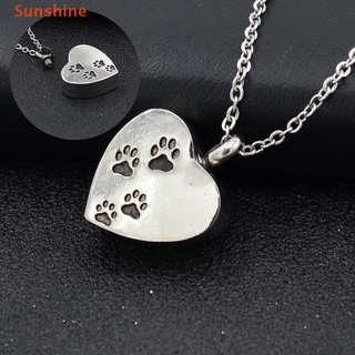 Sunshine) Pet Heart Urn Necklace for Ashes - Cremation Jewelry Keepsake Memorial Pendants