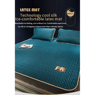 Alfombrilla de látex de tres piezas Tencel aire acondicionado suave estera de seda de hielo m cama lavado verano