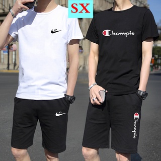 Traje casual de verano marca de moda para hombres camiseta delgada pantalones cortos de manga corta para hombres traje de dos piezas con ropa deportiva de verano