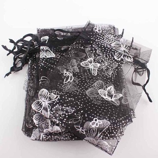 hatchel 7x9cm bolsas de embalaje diseño mariposa cordón joyería bolsas de boda fiesta organza bolsas de caramelo bolsas 100pcs regalo favor/multicolor (5)