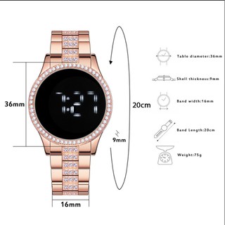 Relojes digitales táctiles con diamantes y diamantes Jam Tangan Wanita OUYOU (6)