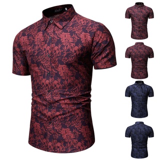 [camiseta para hombre] gcei hombre étnico manga corta impresión casual camisa hawaiana blusa camiseta