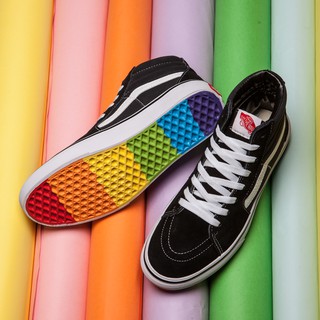 Vans Sk8-Hi Claccis Rainbow High Top Slip on hombres mujeres Skate zapatos Unisex zapatos (1)