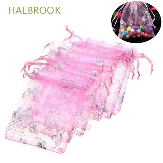halbrook 100pcs joyería diseño mariposa cordón bolsas de embalaje de boda fiesta bolsas de caramelo bolsas de organza bolsas 7x9cm regalo favor/multicolor