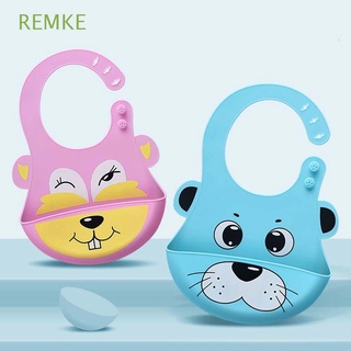 remke baberos de silicona ajustables de dibujos animados para alimentación de animales baberos impermeables para bebés, telas multicolores