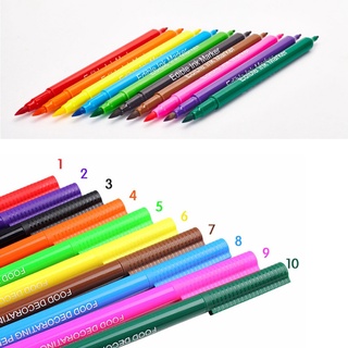 giftt 10 colores marcadores de tinta comestible para galletas de resina epoxi diseño de alimentos para colorear marcadores de resina punta fina dibujo plumas herramienta de manualidades (6)