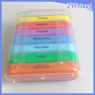 weekly pill organizer 7 días colorido organizador caso resistente a la humedad para sostener píldoras, vitaminas, aceite de pescado, medicamentos (8)