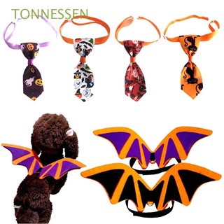 tonnessen divertido corbata para mascotas lindo perro disfraces alas de murciélago gato disfraz de halloween accesorios para mascotas cachorro mascota regalo negro suministros de fiesta perro vestir