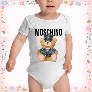 MOSCHINOMoschino mono Mono de algodón orgánico europeo y americano Monos triangulares de media manga Monos de ropa para niños para hombres y mujeres Mono liso para bebé (1)
