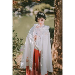 Hanfu capa mujer añadir pelo engrosamiento largo capa estilo traje chal