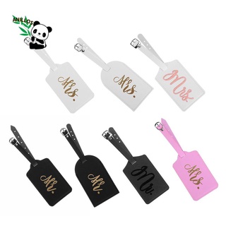 ANILLOS Portable Luggage Tag Leather Baggage Claim Suitcase Label Bag Accessories Mr&Mrs Travel Supplies Round Personality Handbag Pendant ID Address Tags