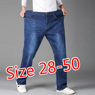 [jeans] tallas grandes 28-50 28-50 hombres jeans más el tamaño grande cómodo pantalones largos casual denim pantalones para hombres suelto corte recto pantalón