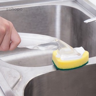 Sohopo dispensador de jabón fregador productos de limpieza cepillo de limpieza reemplazable almohadilla esponja cocina platos cepillos de limpieza