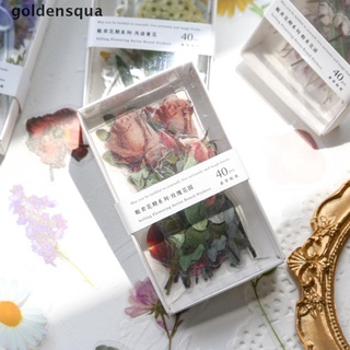 [goldensqua] 40 pegatinas de flores vintage para ablum diary scrapbooking journal label sticker [goldensqua]