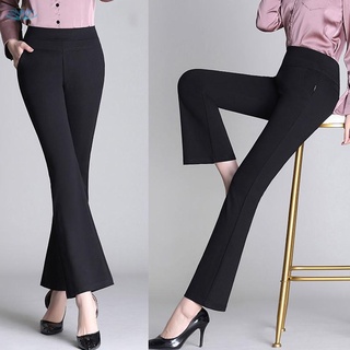 Mujer Pantalones De Cintura Alta Largos Sueltos Micro-flared Oficina Nueva Moda