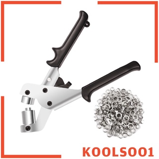 [KOOLSOO1] Juego de alicates de ojales, alicates de perforación de ojales con 500 ojales de Metal, Kit de herramientas para cinturón de ropa de cuero (9)