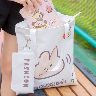 ballowe mujeres kawaii bolso multifuncional bolsa de almacenamiento de lona bolsa de hombro de viaje conejo shopper bolso de la escuela bolsas de la compra bolsa de gran capacidad bolsas de viaje (8)