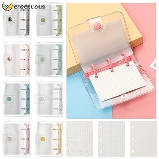CREATUOUS Portable Rings Binder Stationery Inner Pages Notebook Cover Mini Creative File Folder 3-hole Hand Account Diary Diary Book Loose-leaf Refill