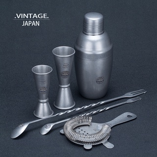 Bar soul Japón importó VINTAGE shaker shaker dispositivo de medición de vino barra cuchara conjunto de filtros de hielo