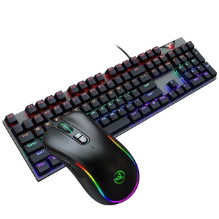 Qj teclado y ratón Combo RGB Mix retroiluminado para juegos con cable USB LED oficina Entertainme (3)