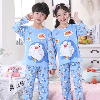 Primavera otoño niños pijamas conjuntos de manga larga de dibujos animados de los niños ropa de hogar traje