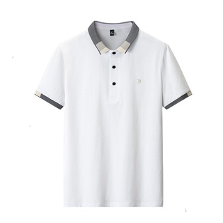 Hombre Polo manga corta camiseta solapa juventud camiseta de color sólido negocios casual media manga camiseta