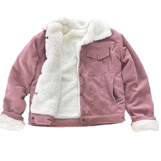 Invierno señoras lana de cordero abrigo de pana college Harajuku corto BF viento algodón abrigo (1)