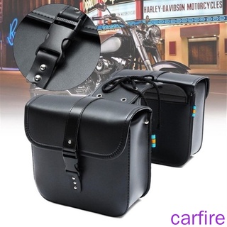 [CARFIRE] Motorcyle trasero trasero lateral moto bolsa lateral negro cuero PU alforja herramientas caja de almacenamiento