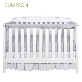 DUMPSON Solid Color Crib Rail Cover Cotton Cradle Anti-bite Protector 3-Piece Breathable Padded Baby Safety Guardrail Padded Bed Fence Baby Teething Guard Wrap/Multicolor