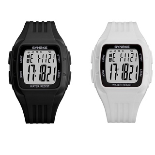 synoke reloj electrónico deportivo para hombre/reloj de pulsera led resistente al agua para mujeres/reloj luminoso negro