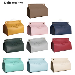 [delicateshwr] caja de pañuelos de cuero para el hogar, sala de estar, dormitorio, escritorio, caja de almacenamiento caliente