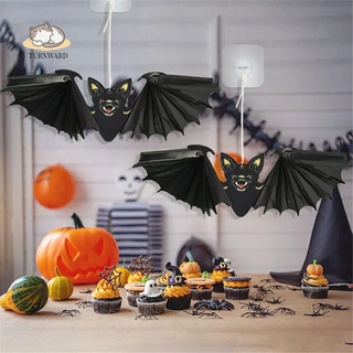 turnward plegable murciélagos de papel fiesta colgante adorno de halloween decoración festival vívido decoración hogar murciélago colgante