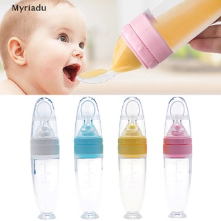 [myriadu] 90 ml seguro bebé recién nacido biberón de silicona exprimir cuchara de alimentación.