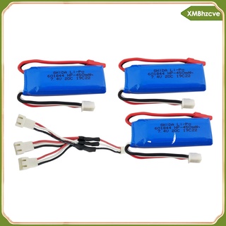 7.4v 450mah lipo batería con 1 a 3 cargador para wltoys k969 k989 accesorio (5)
