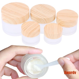 awardv 5g 10g 15g 30g 50g vidrio esmerilado crema tarro de madera maquillaje cuidado de la piel contienen
