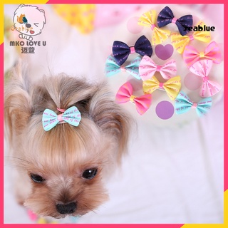 6 Clips para el pelo de perro gato cachorro, corbata de pelo, flor, moño, horquilla para el aseo de mascotas (1)