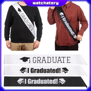 watchatory new i graduate unisex fiesta de graduación graduate gift high school celebration college single sided satin sash