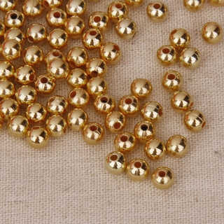 [Boda-Deck] 100 Pics De semillas De Acrílico Lote De perlas De oro joyería para mujer semilla sueltas De 6 mm
