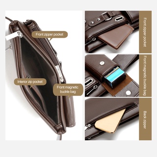 Weixier marca Uni de un solo hombro multifunción de gran capacidad de cintura bolsa de los hombres bolsa de pecho Casual bolsa de mensajero cartera marrón (6)