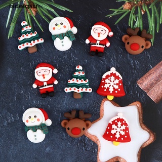 isdeiqsu 10 piezas de dibujos animados de resina de santa claus fawn árbol muñeco de nieve navidad bricolaje accesorios decoración co