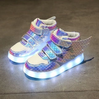 Zapatos de niño iluminadosusbCargando zapatos luminosos para niños con zapatos ligeros zapatos coloridos para Niñas Grandes, medianos y pequeños zapatos deportivos ligeros (2)