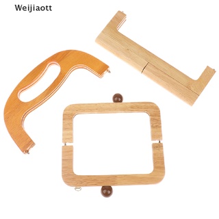 [Wei] Bolsa de madera bolso marco hecho a mano bolsa de piezas cierre hebillas monedero asas