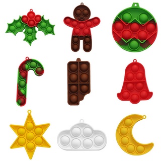 Paquete de 9 paquetes de navidad Pop Fidget juguetes de burbujas paquetes para niños niñas niños fiesta de navidad favores de navidad Goodie bolsa de relleno sensorial alivio del estrés (8)