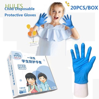hules 20 unids/caja guantes desechables duraderos guantes de nitrilo guantes de látex antiestático engrosado anti-contaminación resistente al desgaste niño para niños niñas suministros de trabajo/multicolor