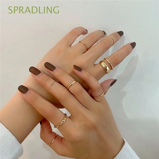 spradling accesorios anillo conjunto circular mujeres anillos de joyería mujeres 7 unids/set punk minimalista geométrico hip hop anillo circular/multicolor