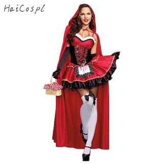 Disfraz de caperucita roja para mujeres de lujo para adultos de Halloween Cosplay Fantasia